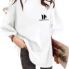 PurePerfect Hot Selling Teens Drop Shoulder T-Shirt Oversized Baggy Trendy Top for Teen Girls and Ladies - White